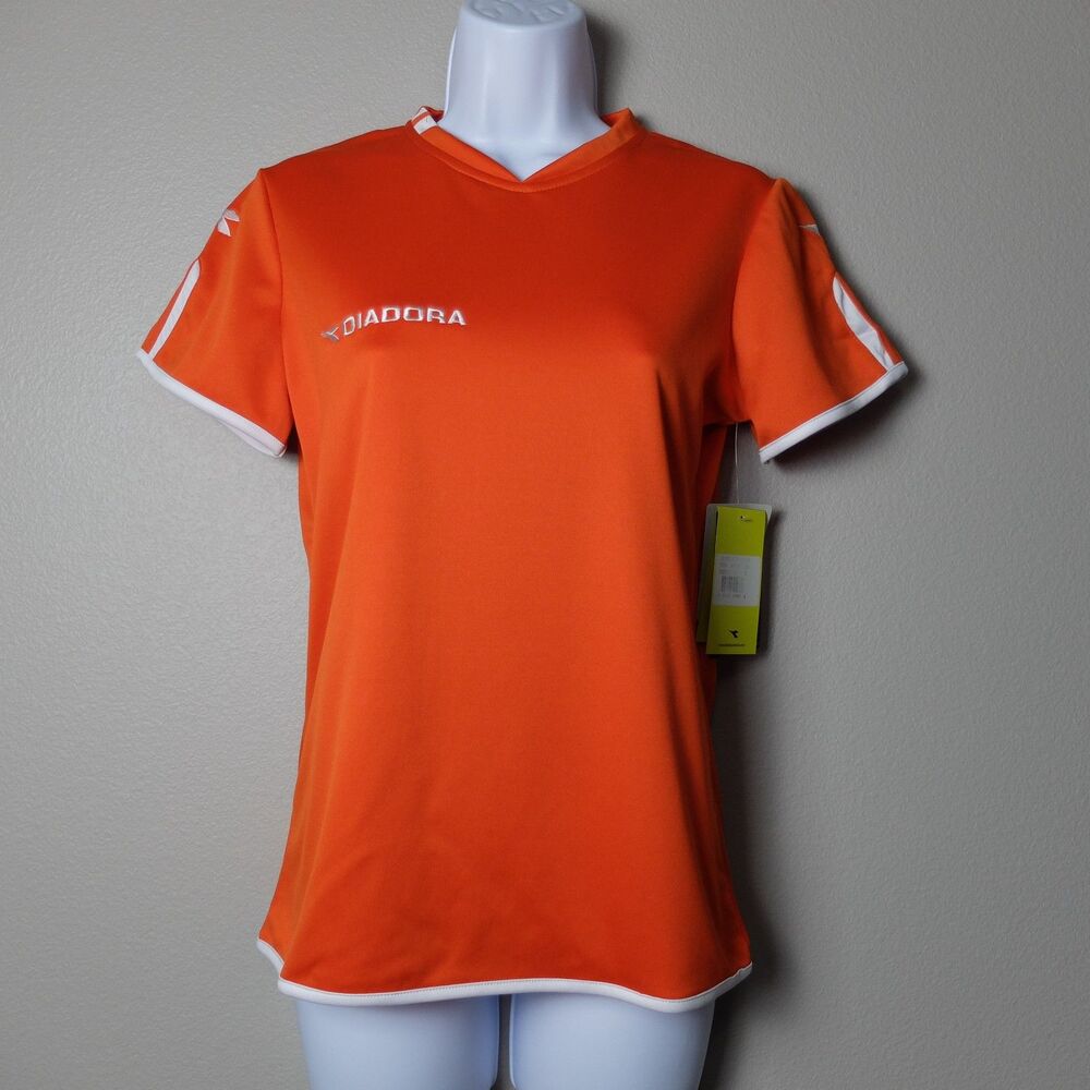 Diadora DiaDry Women's Soccer Valido Orange Jersey Size XS NWT
